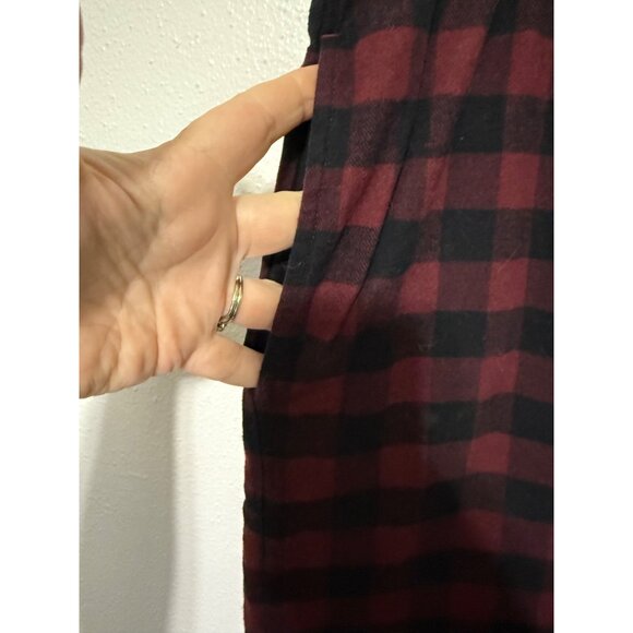 Garnet Hill Flannel PJ Pants Red Black Checked Elastic Waist Mens L - Picture 4 of 5
